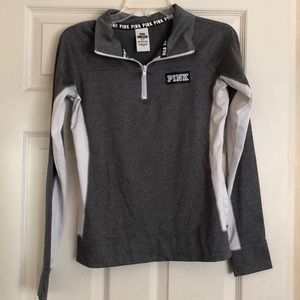 Grey and White Zip Up Sweatshirt